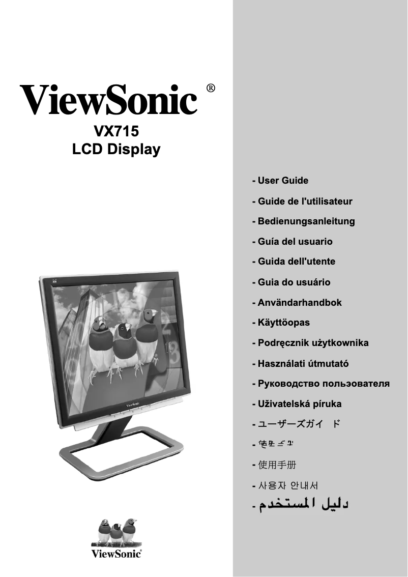 Page 1 de la notice Manuel utilisateur Viewsonic VX715