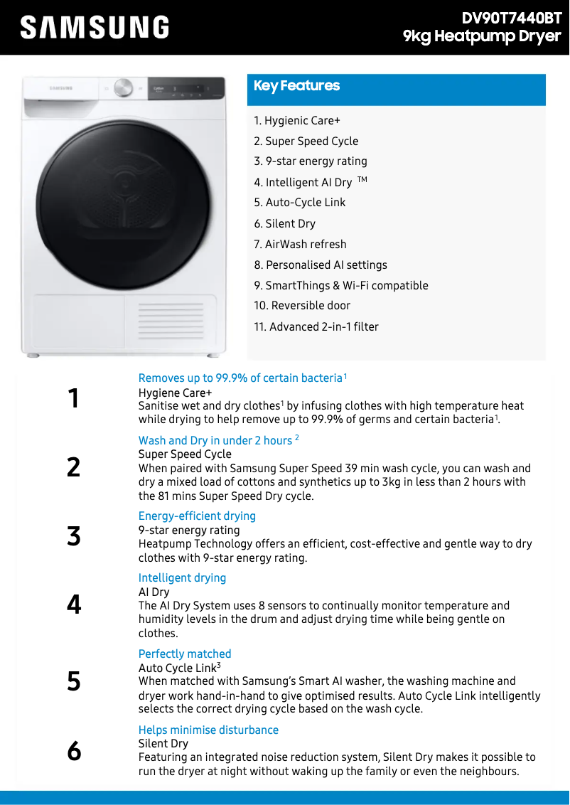 Image de la première page du manuel de l'appareil DV90T7440BT