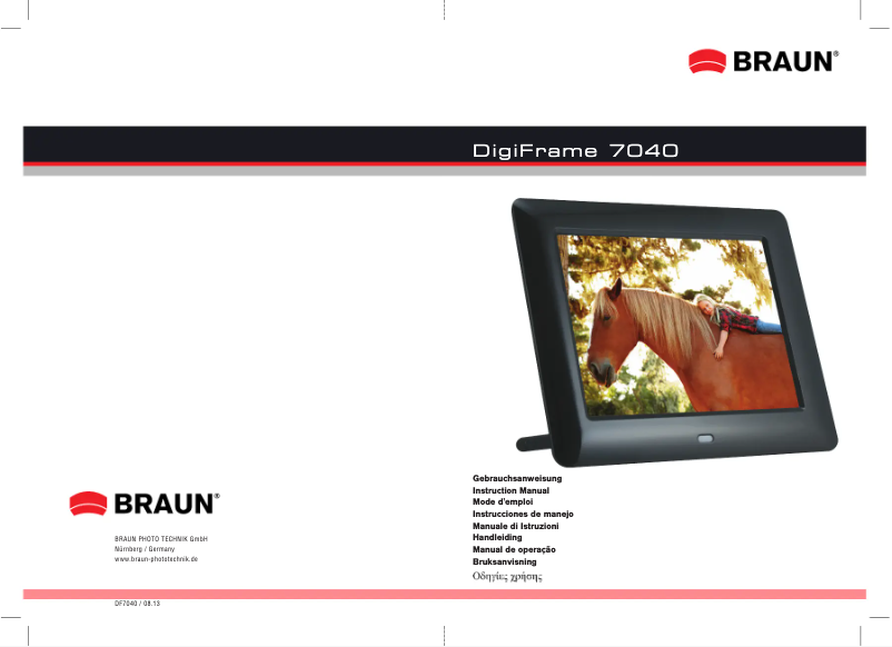 Page 1 de la notice Manuel utilisateur Braun DigiFrame 7040