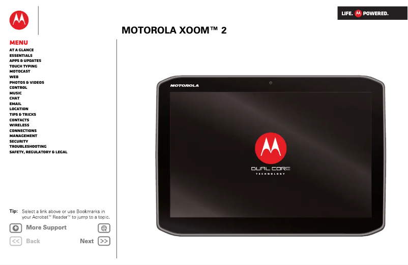 Page 1 de la notice Manuel utilisateur Zebra XOOM 2