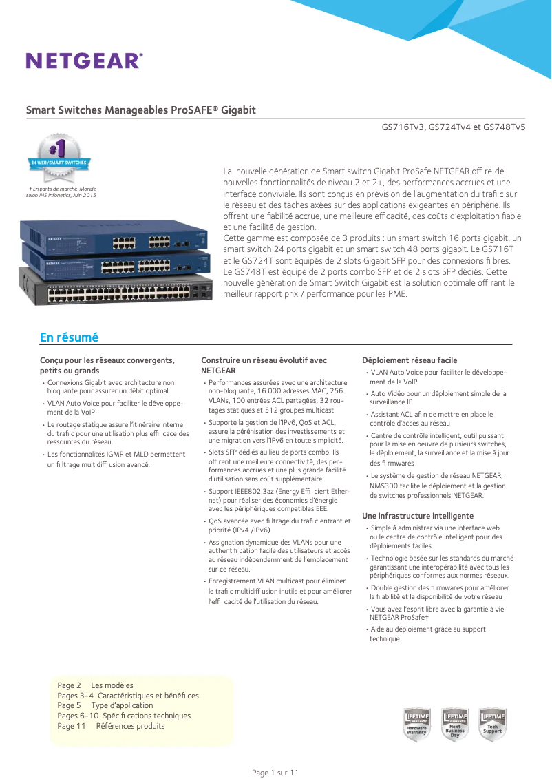 Page n°1 - Fiche technique Netgear ProSafe GS748Tv5