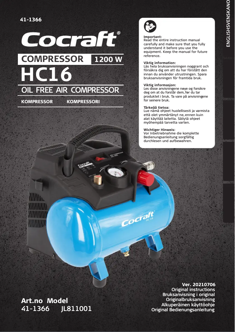 Image de la première page du manuel de l'appareil HC 16