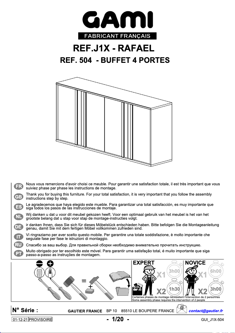 Image de la première page du manuel de l'appareil Rafael
