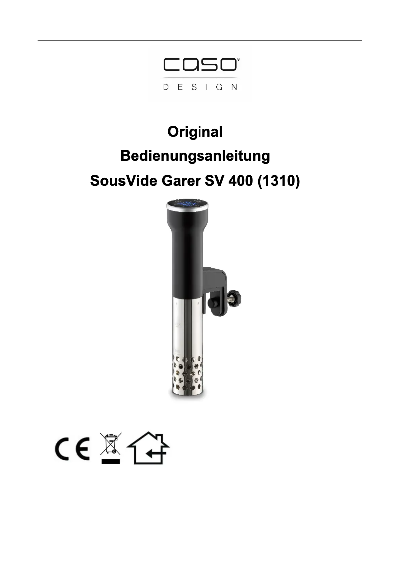Page n°1 - Manuel utilisateur Caso Sous-Vide SV 400