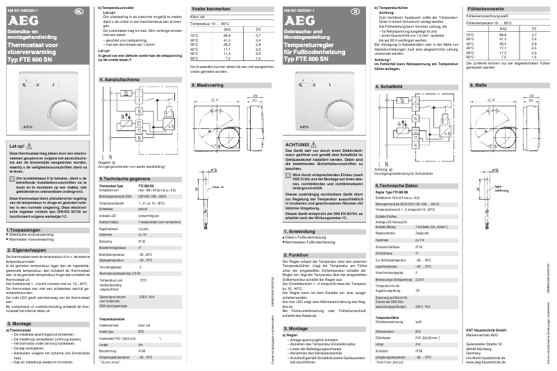 Página 1 del manual Manual de usuario AEG FTE 600 SN