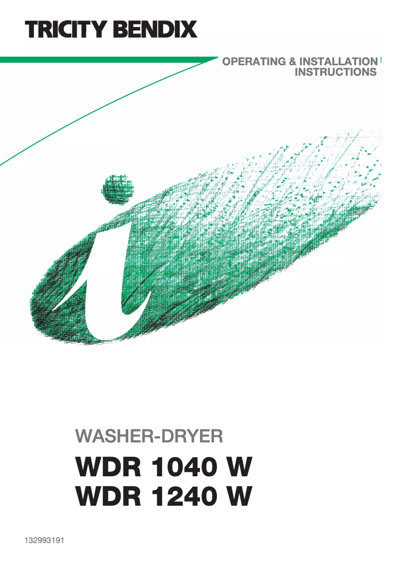 Page 1 de la notice Manuel utilisateur Tricity Bendix WDR1240W