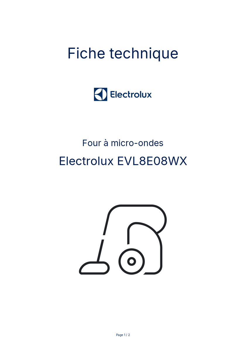 Image de la première page du manuel de l'appareil EVL8E08WX