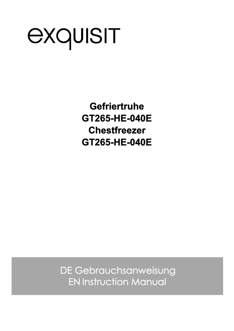 Image de la première page du manuel de l'appareil GT265-HE-040E