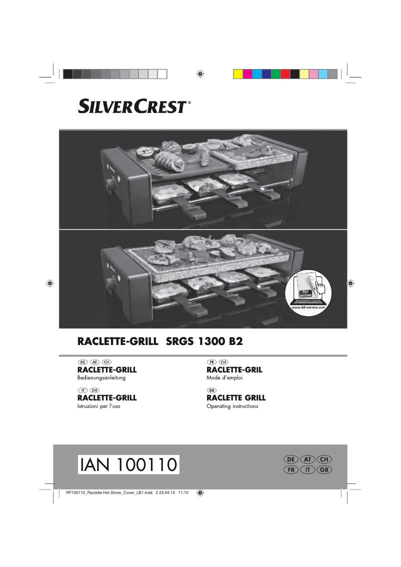 Page 1 de la notice Manuel utilisateur SilverCrest SRGS 1300 B2