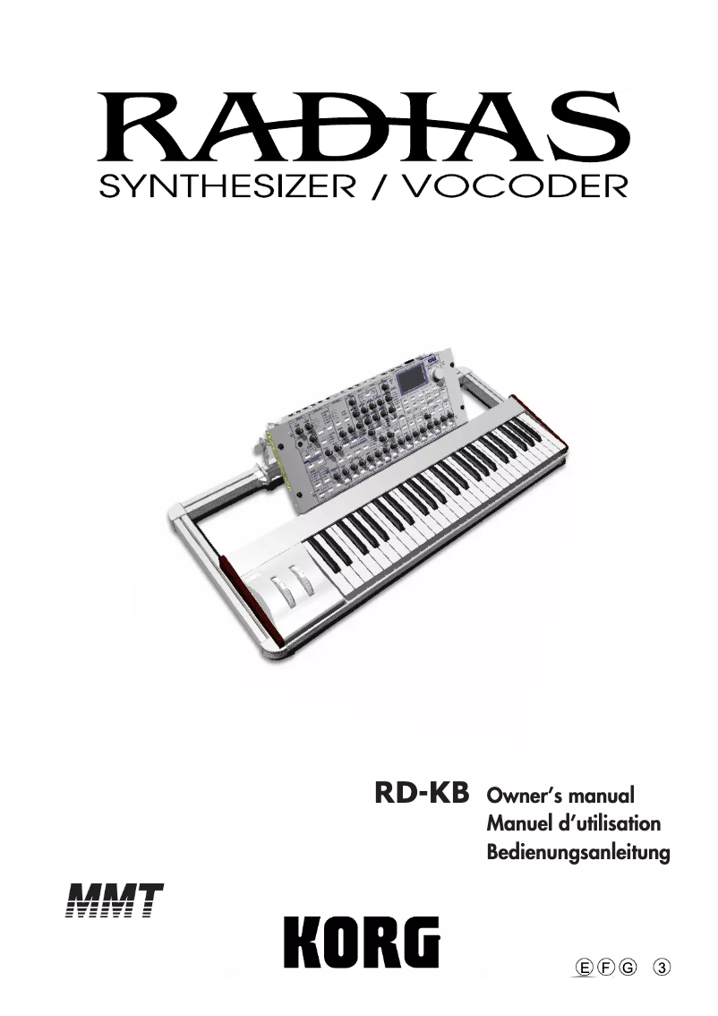 Page 1 de la notice Manuel utilisateur Korg RADIAS