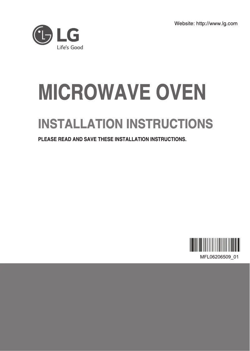 Page 1 de la notice Guide d'installation LG LMV1764ST