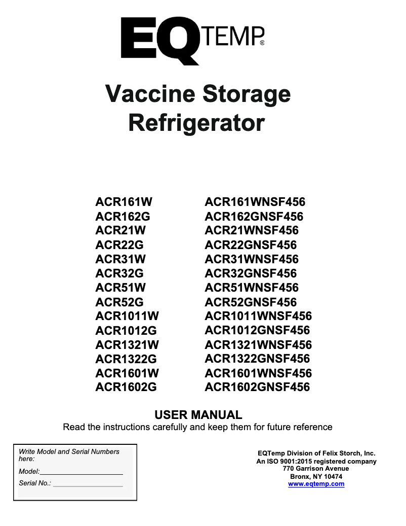 Image de la première page du manuel de l'appareil ACR21W