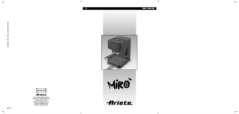 Page n°1 - Manuel utilisateur Ariete Miro 1339