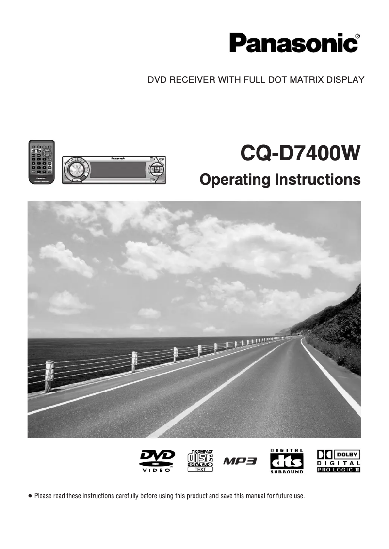 Page 1 de la notice Manuel utilisateur Panasonic CQ-D7400W