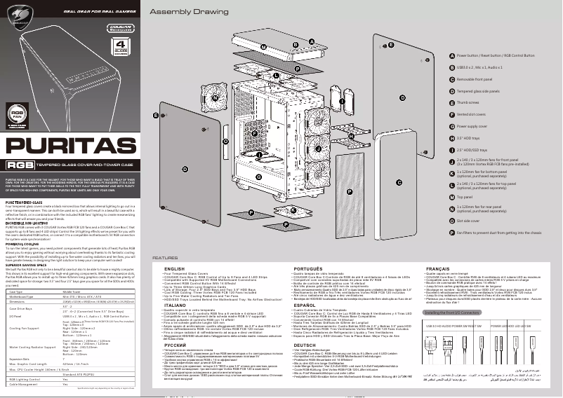 Página 1 del manual Manual de usuario Cougar PURITAS RGB