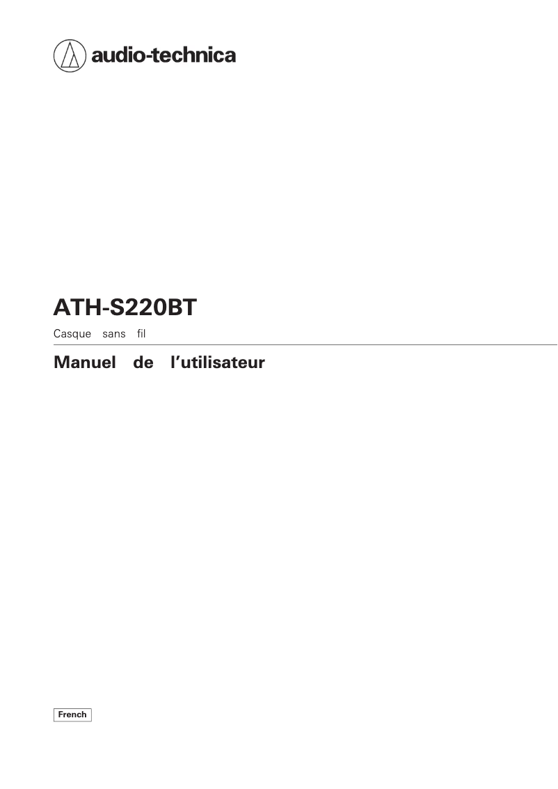 Page 1 de la notice Manuel utilisateur Audio-Technica ATH-S220BT