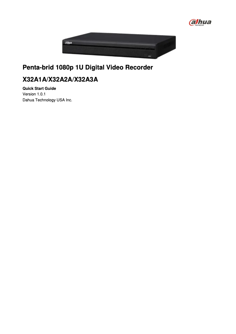Page n°1 - Manuel utilisateur Dahua Technology X32A3A1