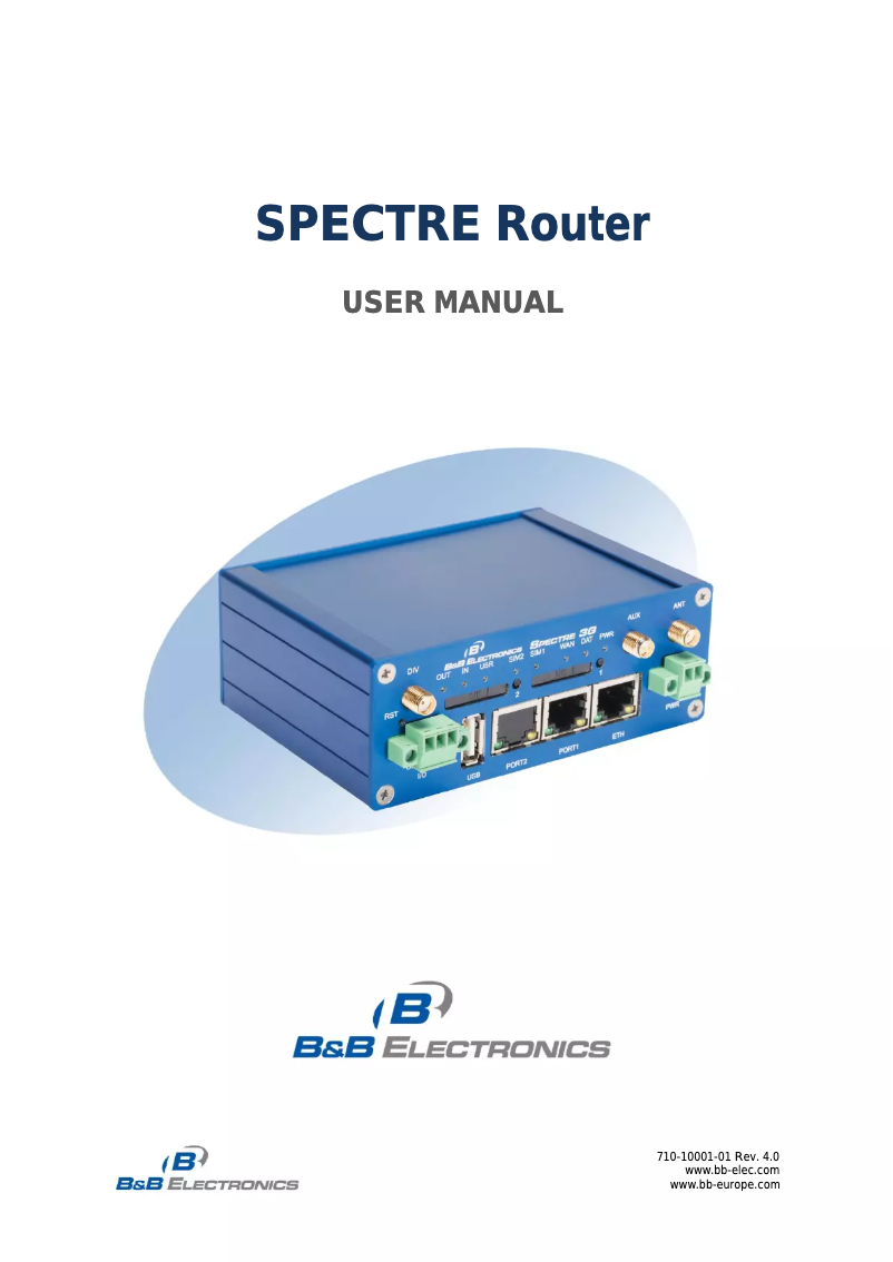 Page 1 de la notice Manuel utilisateur B&B Electronics ERT312