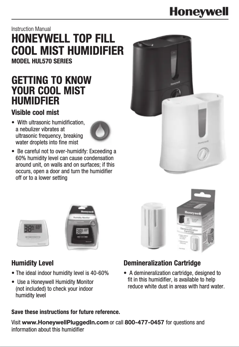 Página 1 del manual Manual de usuario Honeywell HUL570B