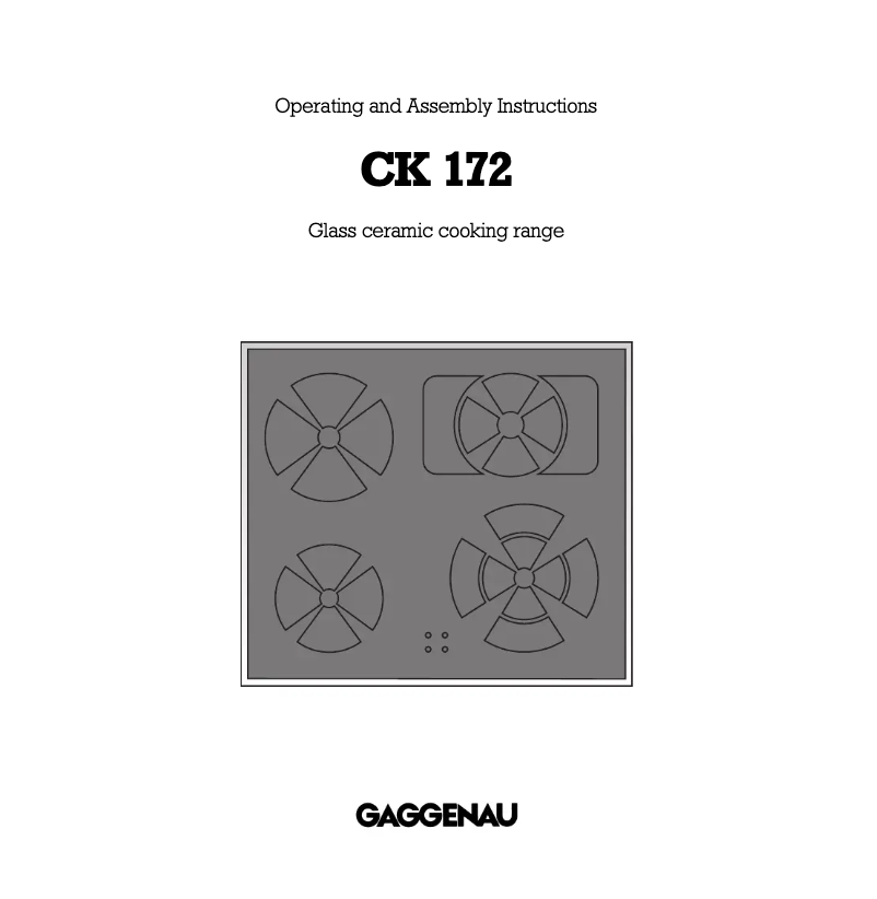 Página 1 del manual Manual de usuario Gaggenau CK 172 114