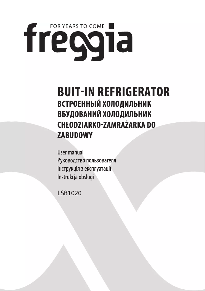 Page n°1 - Manuel utilisateur Freggia LSB1020