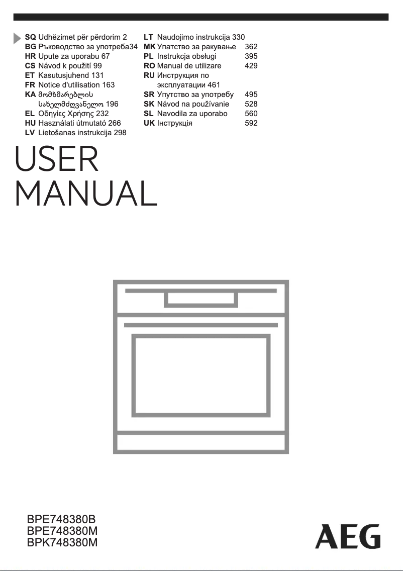 Page 1 de la notice Manuel utilisateur AEG BPE748380B
