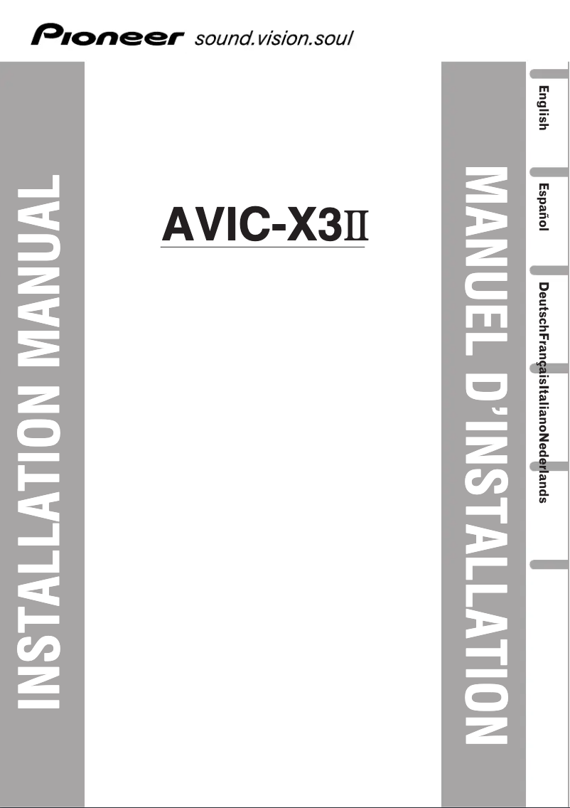 Image de la première page du manuel de l'appareil AVIC-X3II