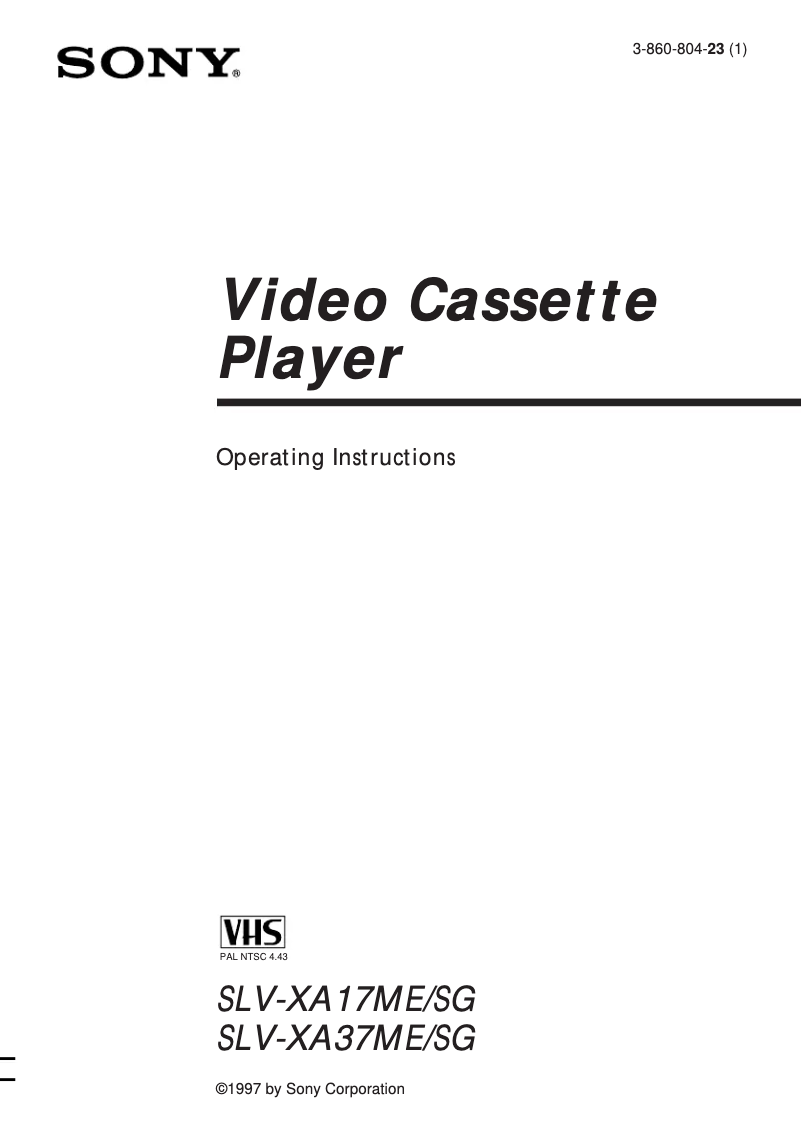 Image de la première page du manuel de l'appareil SLV-XA37ME