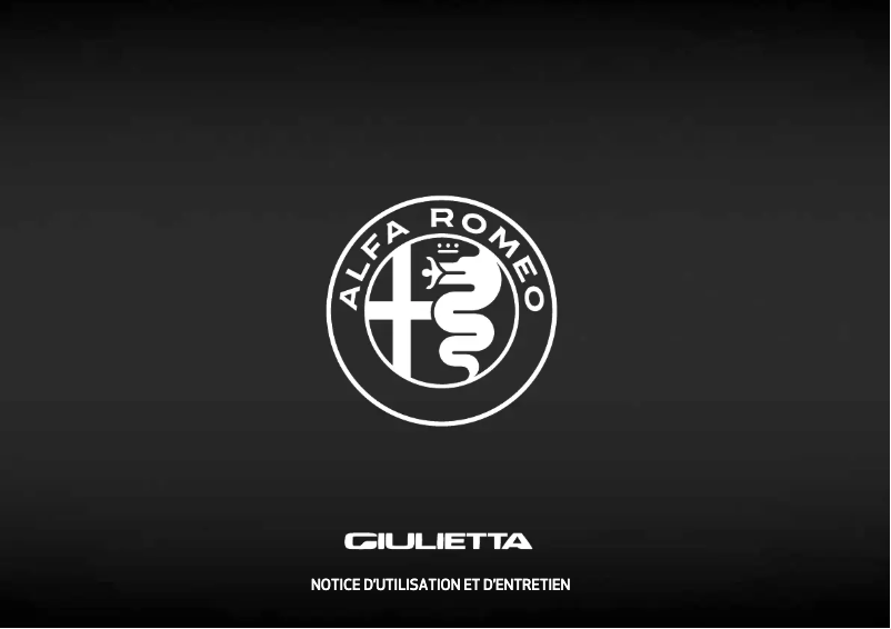 Page 1 of the manual User Manual Alfa Romeo Giulietta (2018)
