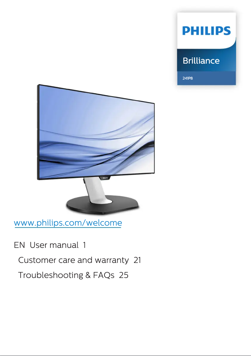 Image de la première page du manuel de l'appareil Brilliance 241P8QPJEB