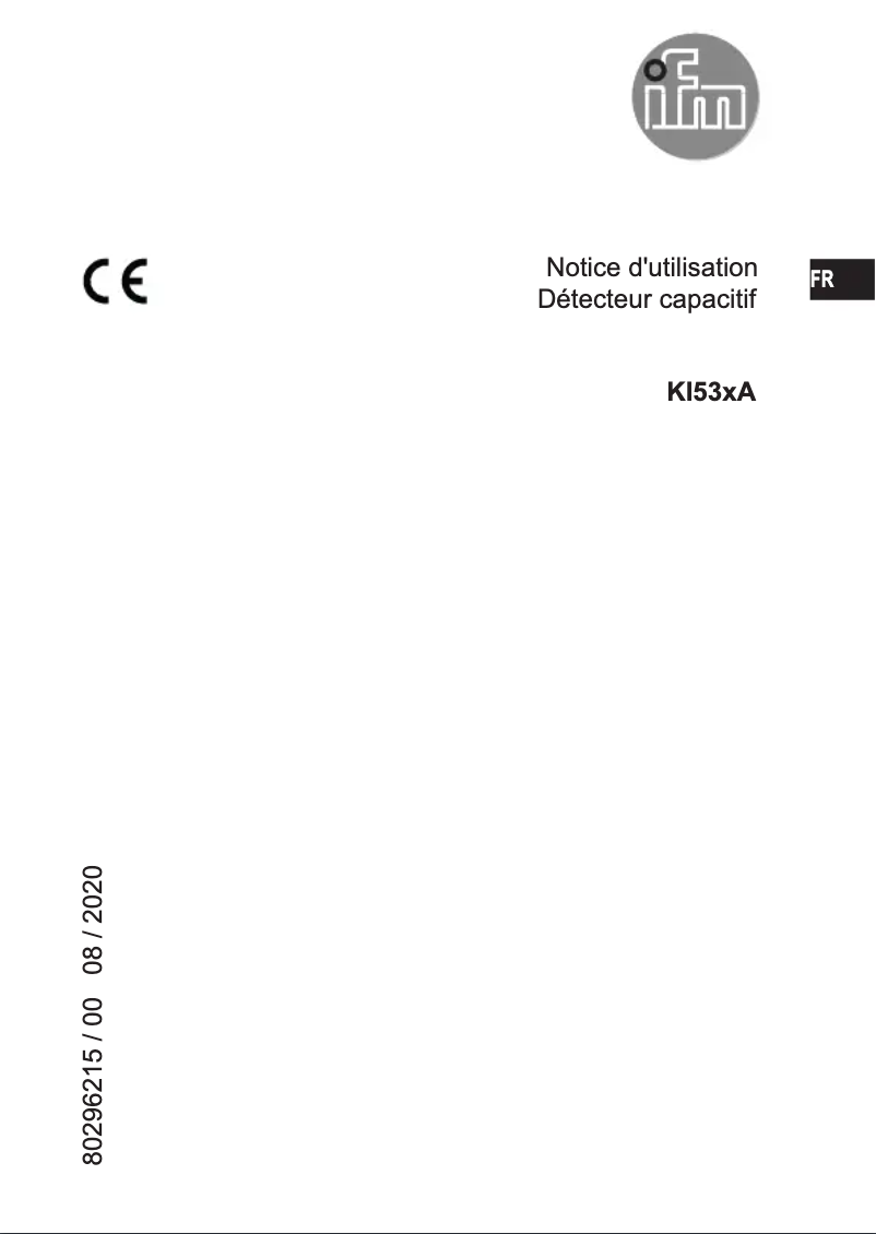 Page n°1 - Manuel utilisateur IFM KI531A