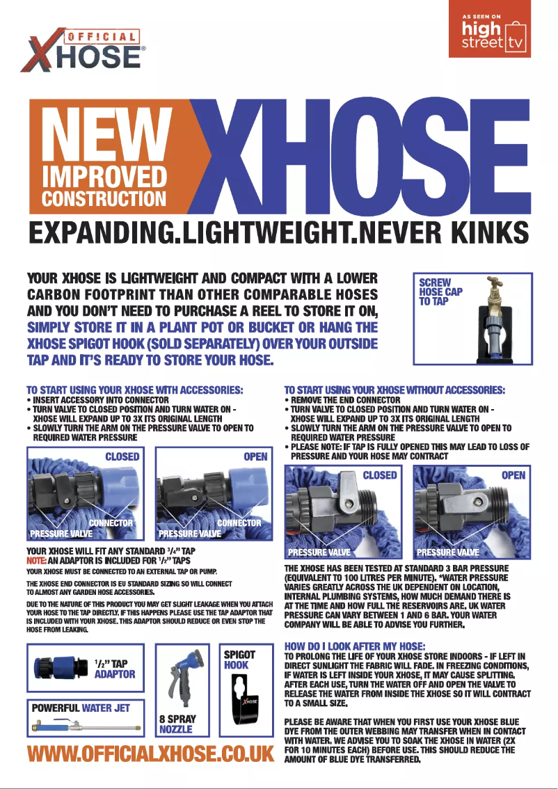 Page n°1 - Manuel utilisateur xhose XHP100