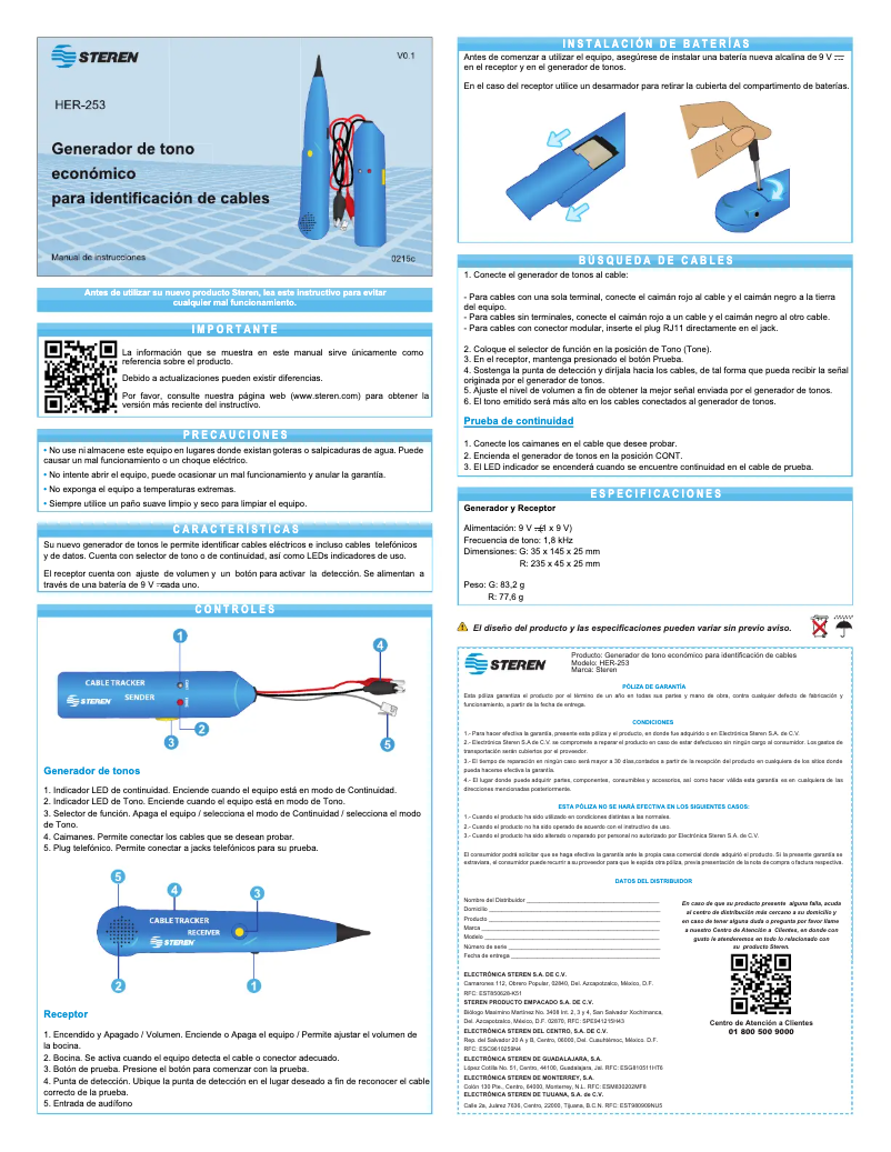 Page n°1 - Manuel utilisateur Steren HER-253