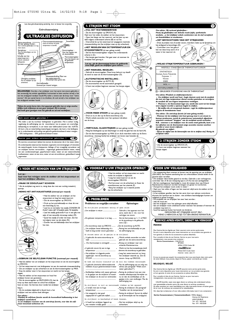 Página 1 del manual Manual de usuario Tefal Ultragliss Diffusion 1689