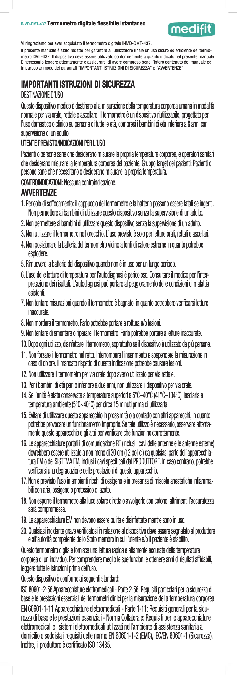 Image de la première page du manuel de l'appareil INMD-DMT-437