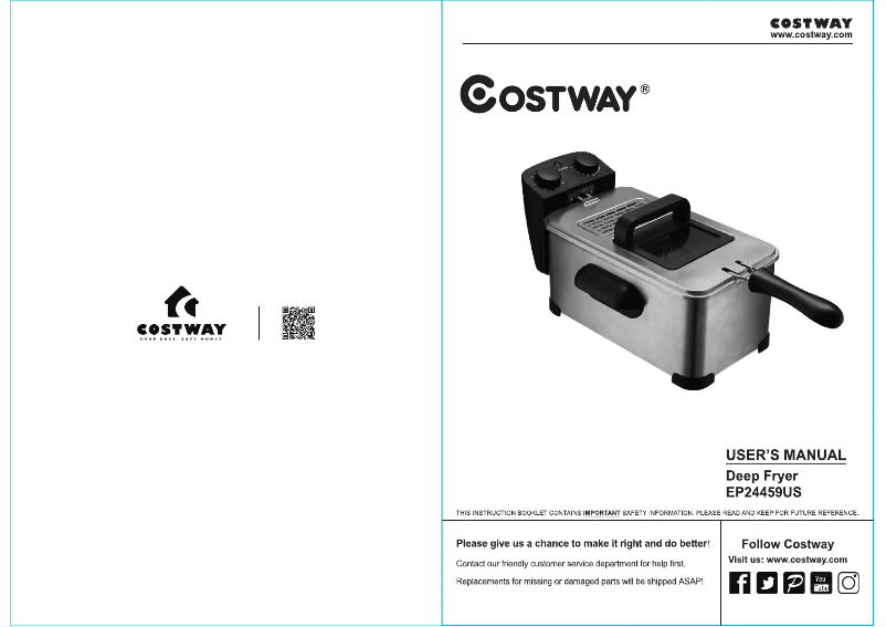 Page 1 de la notice Manuel utilisateur Costway EP25589US