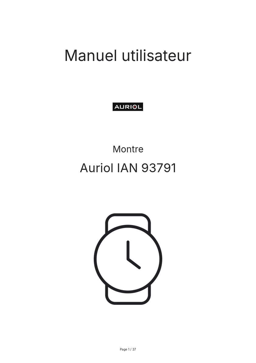 Image de la première page du manuel de l'appareil IAN 93791