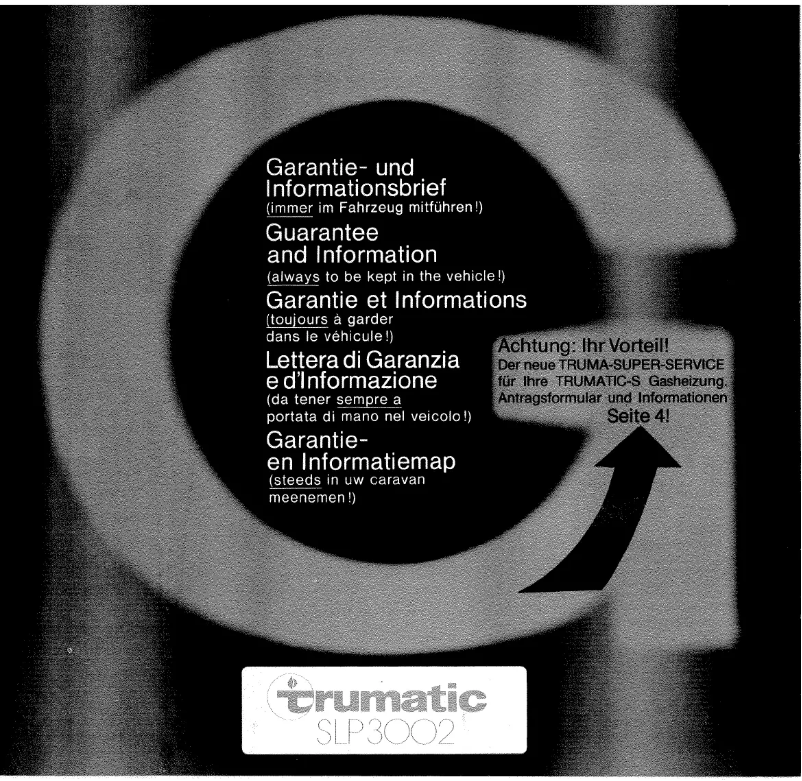 Página 1 del manual Manual de usuario Trumatic SLP3002