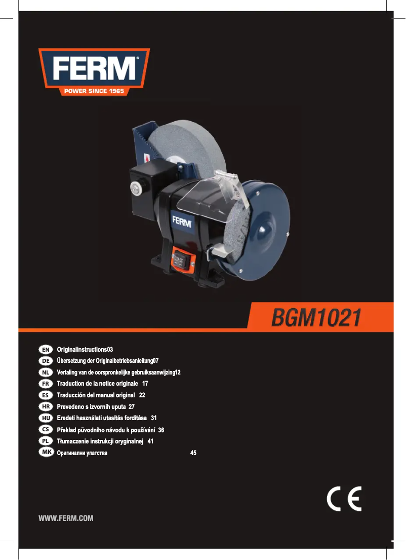 Page n°1 - Manuel utilisateur Ferm BGM1021