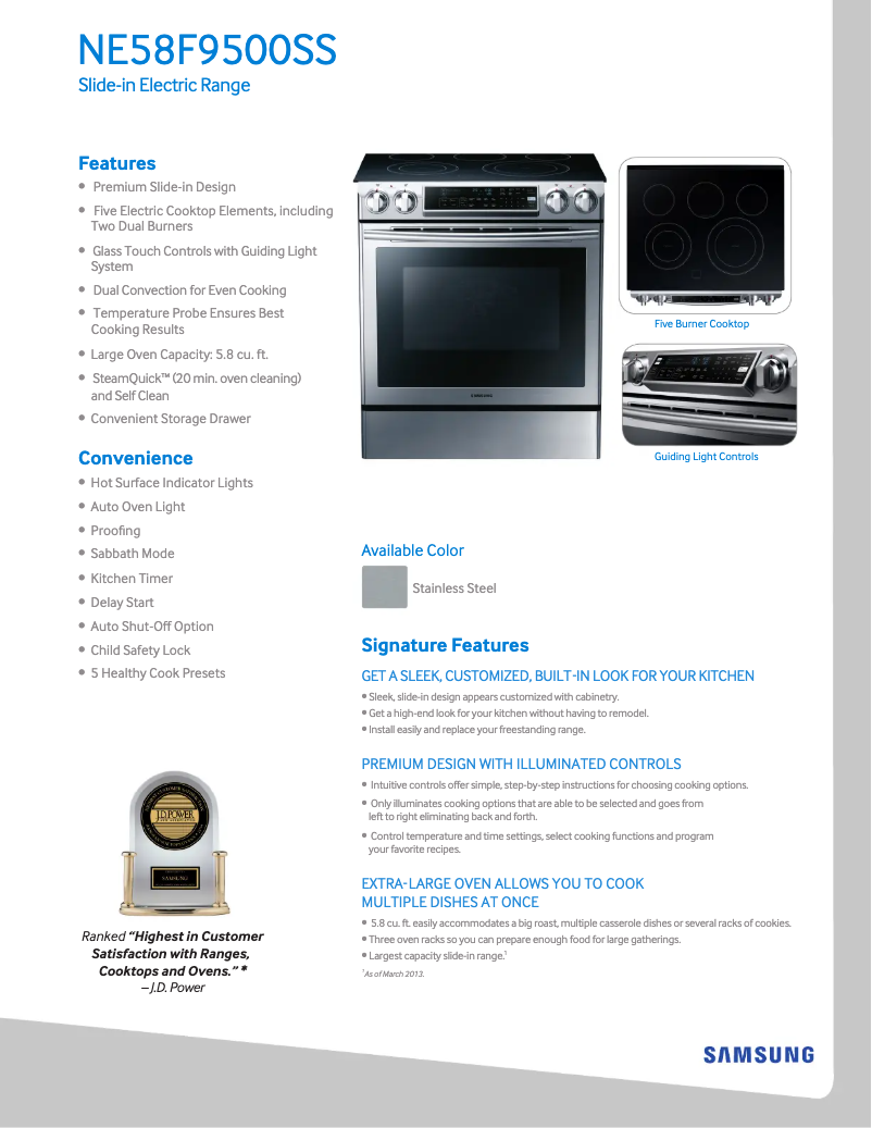 Image de la première page du manuel de l'appareil NE58F9500SS