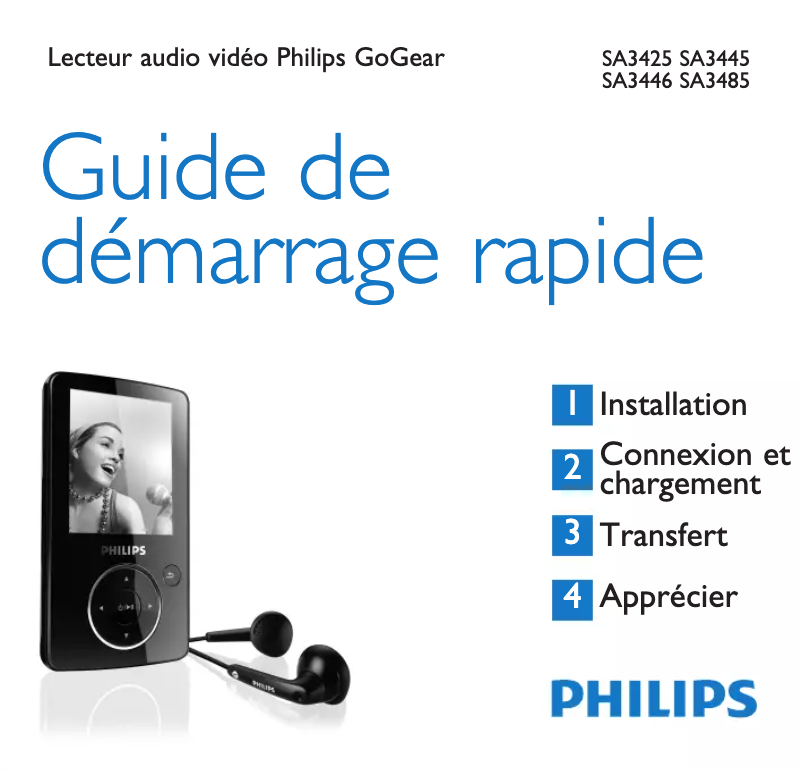 Image de la première page du manuel de l'appareil GoGear SA3485