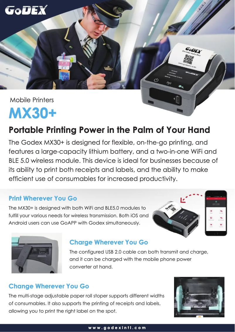 Page 1 de la notice Brochure Godex MX30+