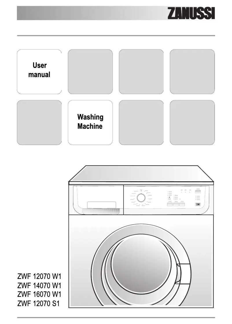 Page 1 de la notice Manuel utilisateur Zanussi ZWF 14070 W1