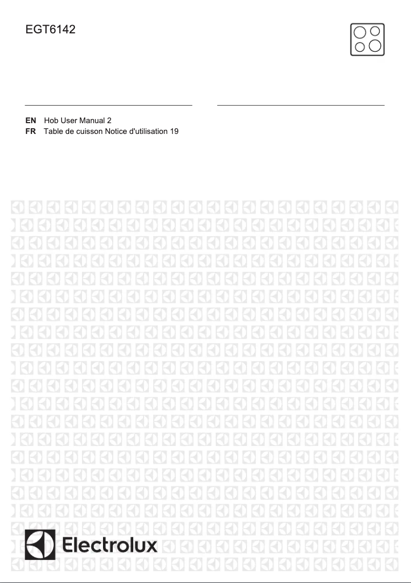 Page 1 de la notice Manuel utilisateur Electrolux EGT6142NOX