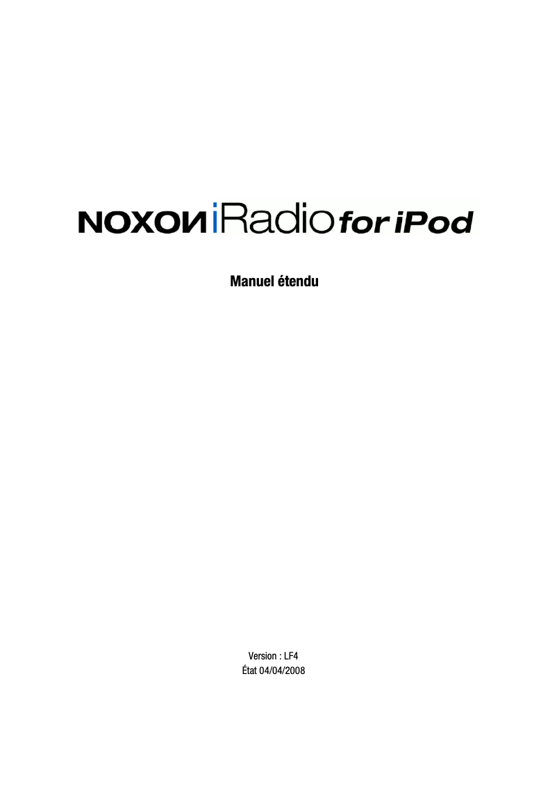Página 1 del manual Manual de usuario Noxon IRadio for iPod