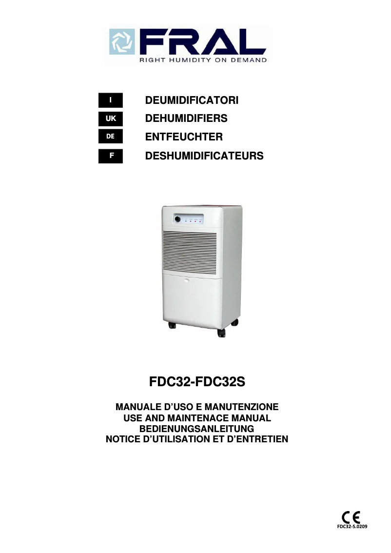 Page n°1 - Manuel utilisateur Fral FDC32