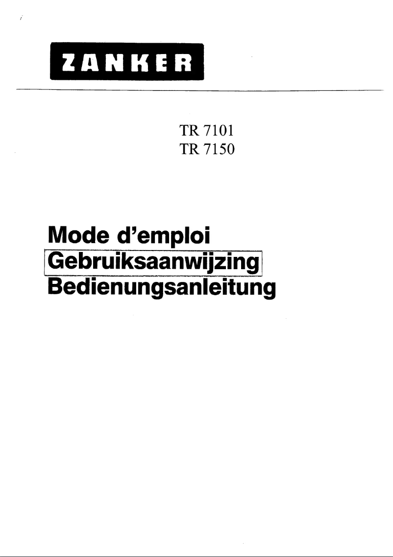 Image de la première page du manuel de l'appareil TR 7150 E