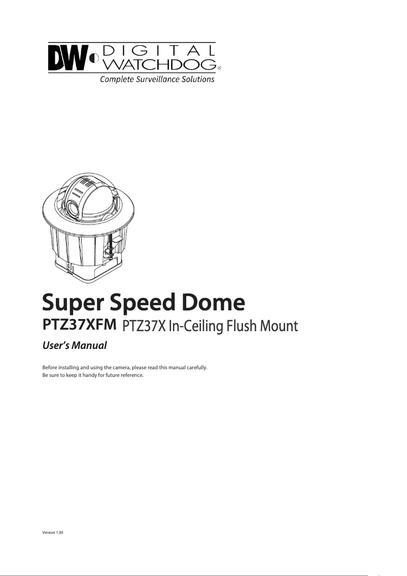 Page n°1 - Manuel utilisateur Digital Watchdog Star-Light DWC-PTZ37XFM