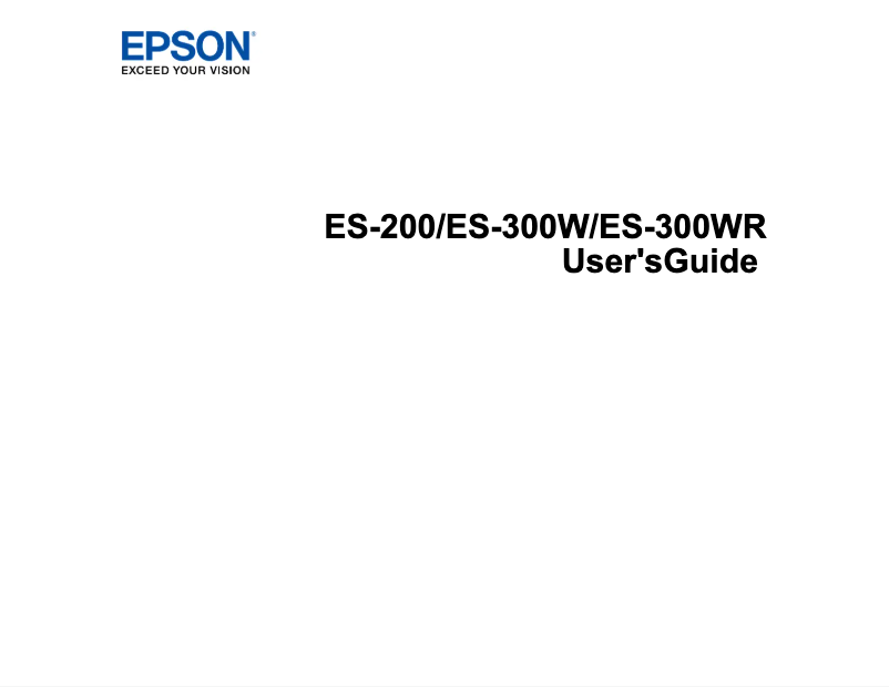 Page n°1 - Manuel utilisateur Epson WorkForce ES-300W