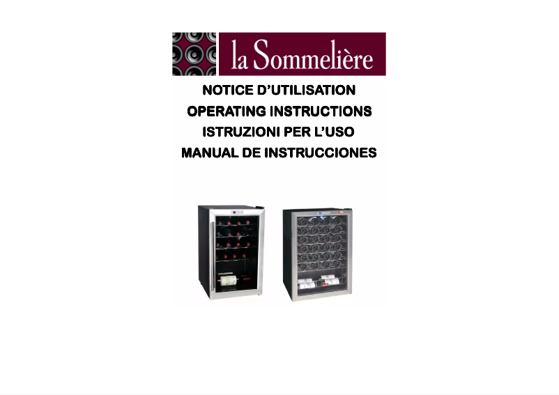 Page n°1 - Manuel utilisateur La Sommelière LS20B